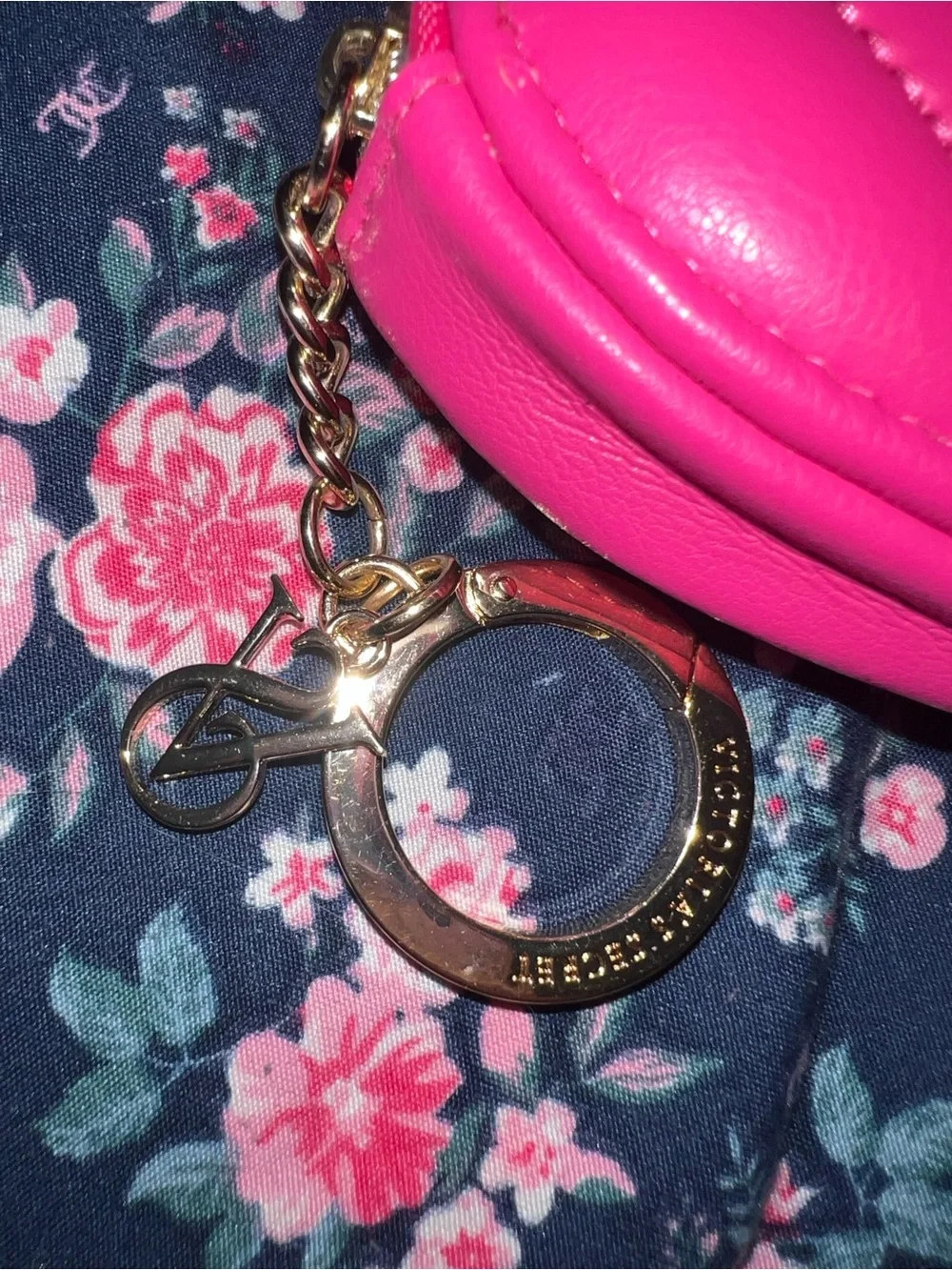 Victoria’s Secret puffy pink heart coin pouch keychain - Picture 2 of 6